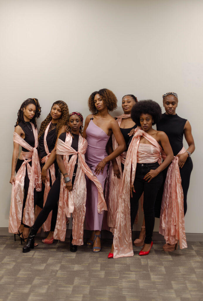 JP's Fashion Spectrum poses together after practicing runway skills during a branding photo session in Grovetown, Georgia