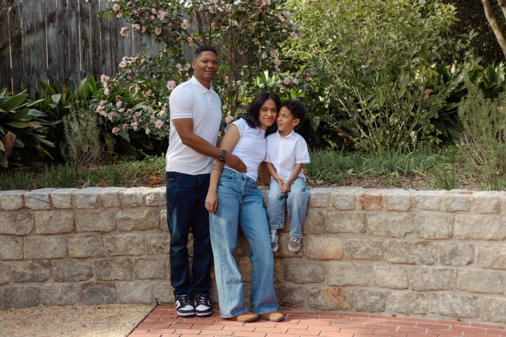 Family posing together for photo session in Augusta, Georgia