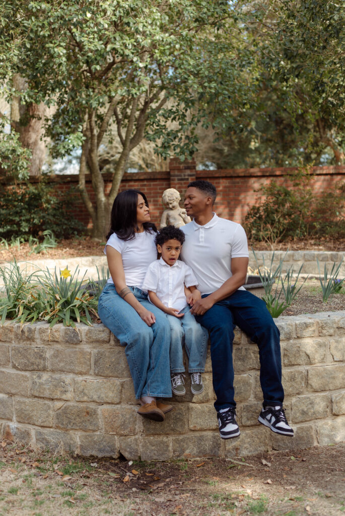 Family sitting together for photo session