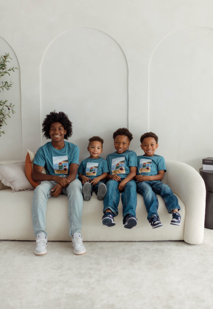 Cousins posing together for photo