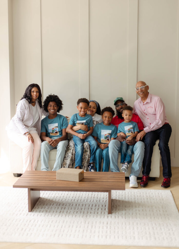 Family group photo at a studio