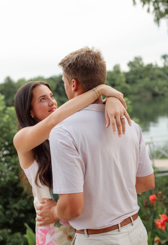 Couple dancing together after being engaged