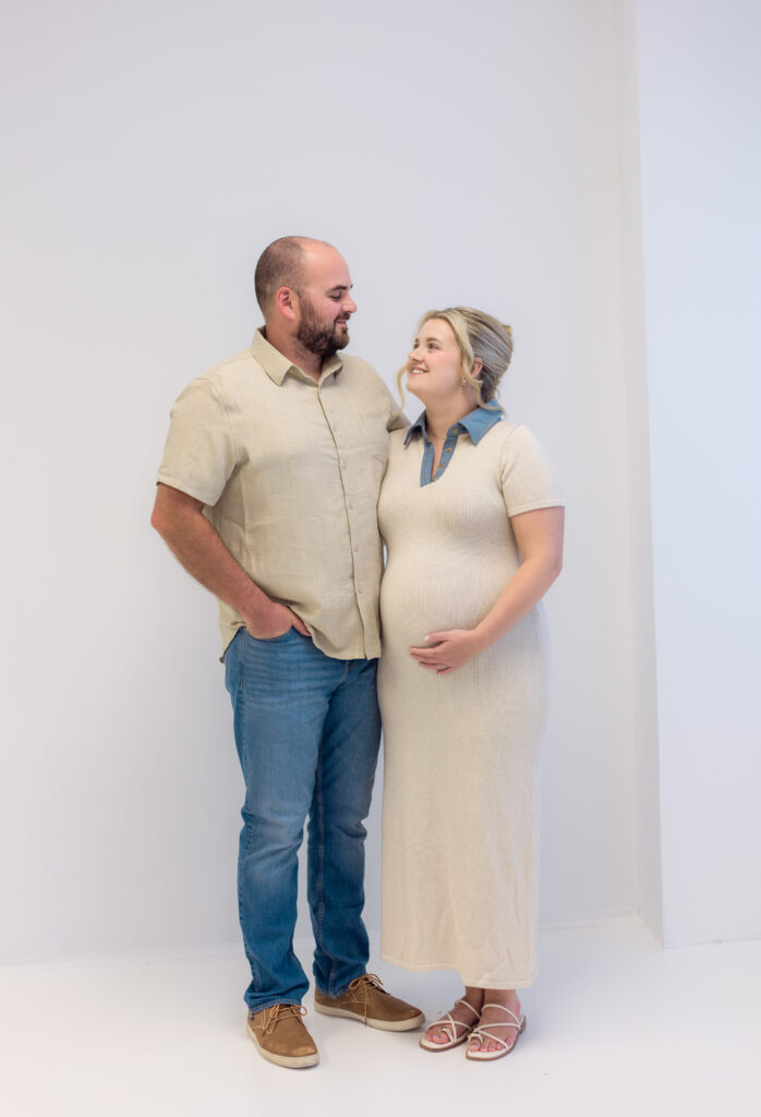 Pregnancy announcement session at photo studio