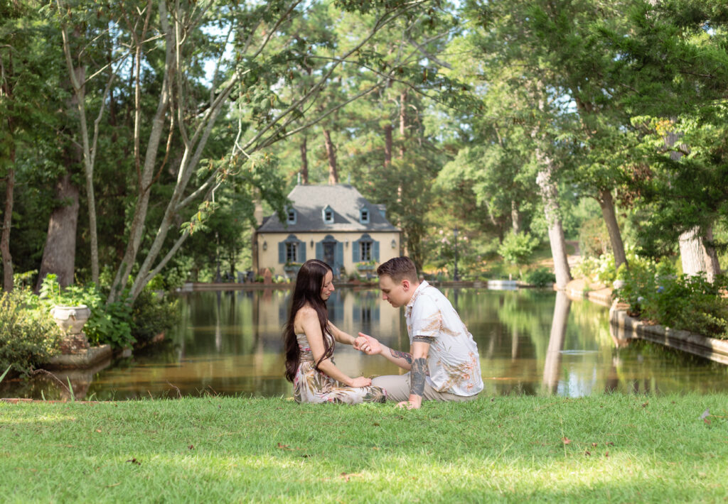 Couple sitting together at Bath Gardens in Blythe, Georgia
